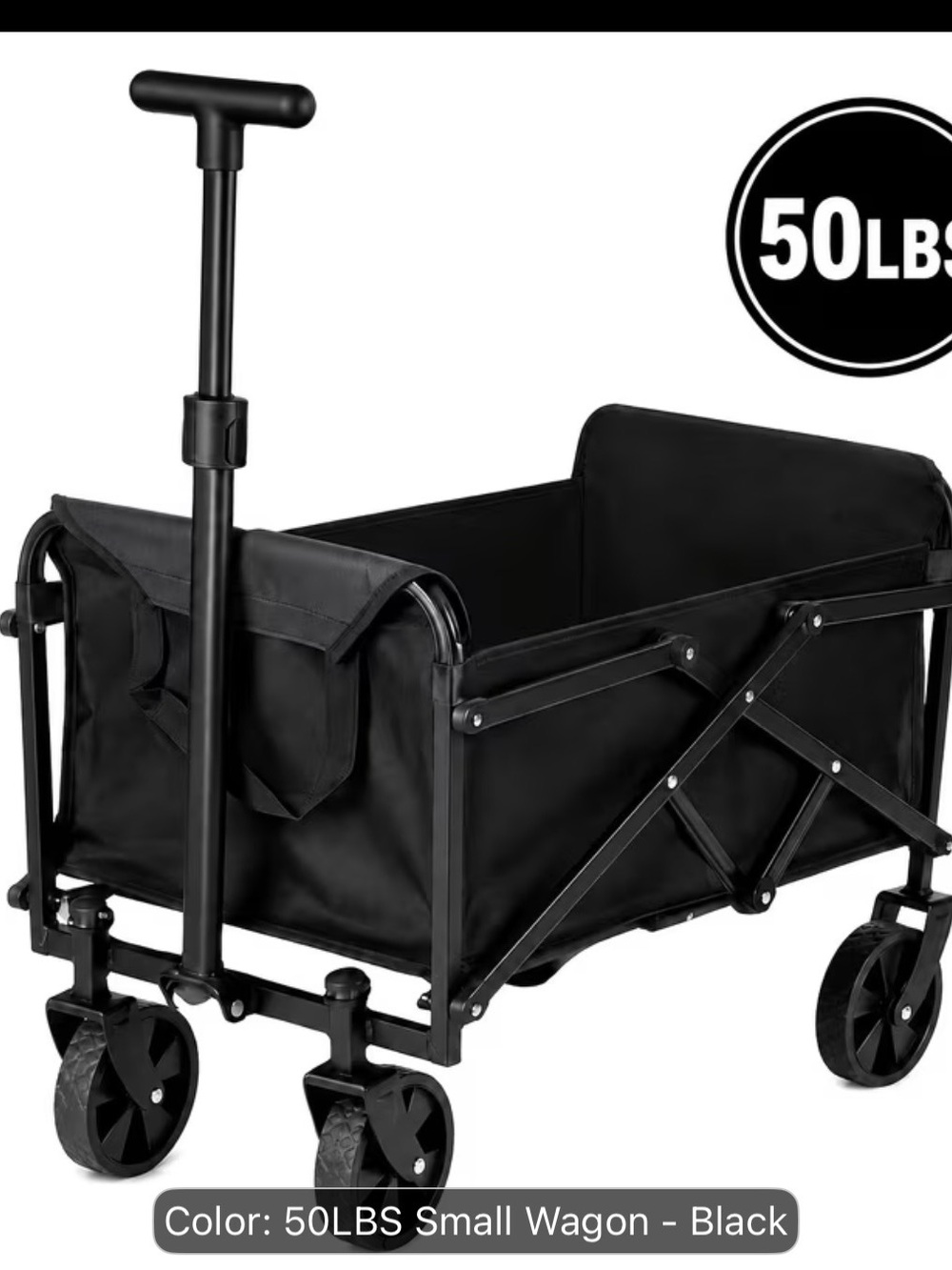 Source Unknown Black Folding Utility Wagon with Handle